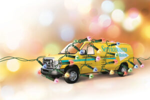 ServiceMaster Van with Holiday Lights